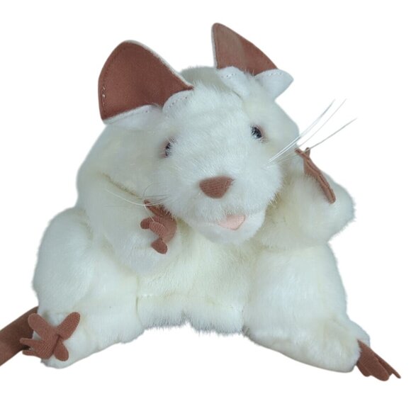 Folkmanis White Mouse Hand Puppet Plush Toy Soft Plush Rat 7" Full body Soft - Picture 10 of 14